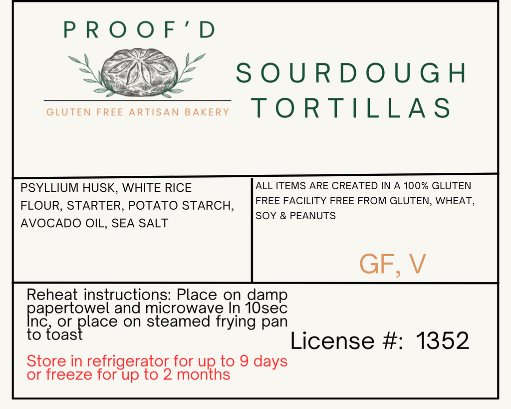 Sourdough Tortillas 6PK (GF, VG)