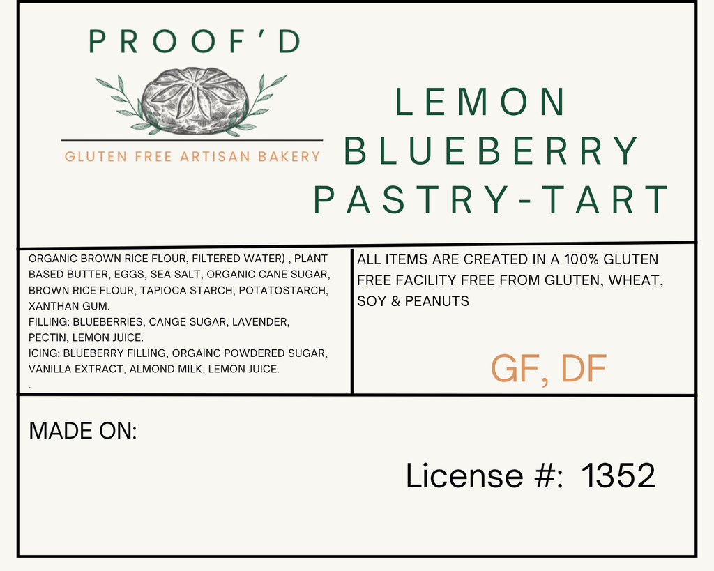 Lemon Blueberry Pastry Tart (GF, DF)